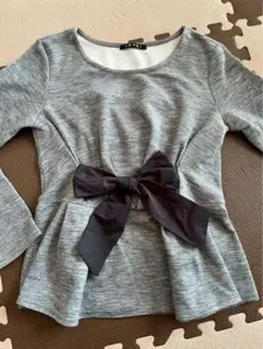 INGNI トップス リボン ペプラム グレー