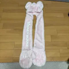 ディズニーランド マフラーキャップ ミッキーマウス ピンク