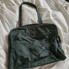 PRADA ダークグリーン ナイロンバッグ