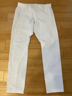 ゴルフ　adidas ホワイト スリムフィット ゴルフパンツ