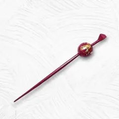 浴衣　かんざし  簪  赤  結婚式  お呼ばれ 和装 紅かほる金箔　玉かんざし