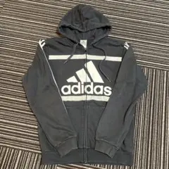 adidas フルジップパーカー Sサイズ 黒