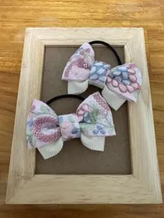 超お買い得♡お揃い リバティ シングルリボン、くるみボタン 贅沢4個