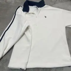 U.S. POLO ASSN. ホワイト ハーフジップ トレーナー M