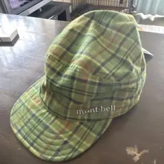 mont-bell グリーンチェック帽子
