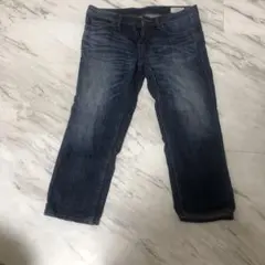 ワールド‼️hushush‼️ダークブルー‼️クロップドデニムパンツMサイズ4‼️のサムネイル