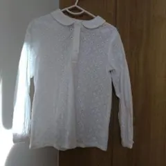 ホワイト刺繍入り長袖シャツ