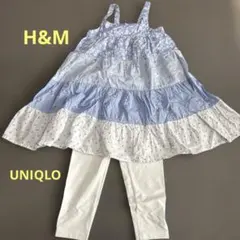 H&M 花柄ドレス + ユニクロ　レギンス セット