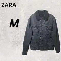 ZARA ザラ M ブラックデニム 裏ボア デニムジャケット インポート 防寒