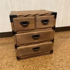 木製の小引き出し 小物入れ 古道具 アンティーク レトロ 木製の小引き出し5段 №2・/ソーイングボックス/収納