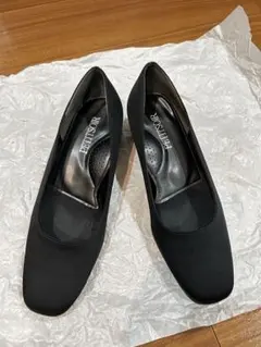 【1回のみ使用】東京ソワール ブラックフォーマルパンプス 23.5㎝