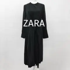 ZARA ザラ ラップデザイン ロングワンピース 長袖 黒系 ブラック