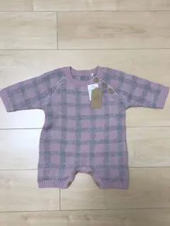 チェック柄ニットロンパース 70cm