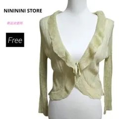 NINININI STORE フリル シアー ボレロ カーディガン 薄手 春夏
