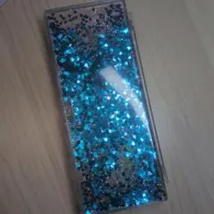 青いグリッター入り筆箱