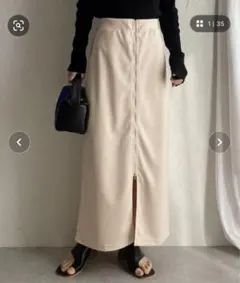 【新品•未使用】She's Closet ロングフロントジップスカートのサムネイル