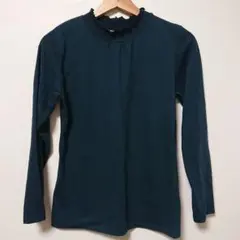 grove ダークグリーン フリルネック 長袖トップス L