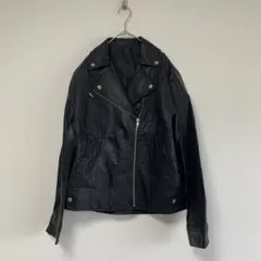 【リシェグラマー 】レザーライダース ジャケット L ブラック　合皮　黒
