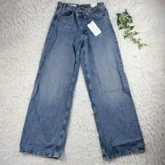 新品タグ付】ZARA ダメージ加工 デニムパンツ ブルー 34 - メルカリ