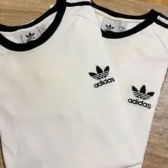 adidas ホワイト Tシャツ ●2点セット トレフォイル スリーストライプ