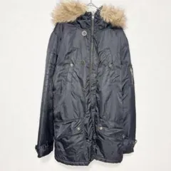 ブルームーンブルー モッズコート ファー フード ブルムン ファスナー 2way