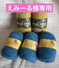 【えみーる様専用】ウール100% 2種類5玉 毛糸セット