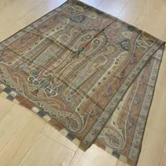 エトロ　ストール　スカーフ　ペイズリー　イエロー系　ふちグリーン　no.39