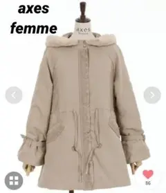 axes femme　アクシーズファム　フード付ミドル丈モッズコート　ベージュ
