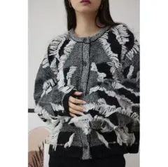 AZUL by moussy フリンジニットカーディガン