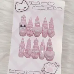 ロングネイルチップ 地雷 量産型 平成女児 ゴテゴテ サブカル 天使界隈