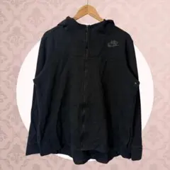 NIKE ナイキ フルジップパーカー ブラック ロゴ刺繍 スウェットパーカー