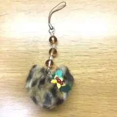 ディズニーリゾート・ディズニーストア、ミニーちゃんヒョウ柄ぬいぐるみストラップ