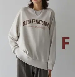 AMERICANHOLIC 手書き風カレッジロゴ裏毛プルオーバー　Ｆ ベージュ