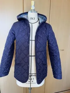 LAVENHAM パープルキルティングジャケット フード付き リバティ花柄裏地
