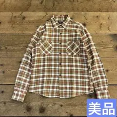 ★美品 ハリウッドランチマーケット チェックネルシャツ Mサイズ ブラウン