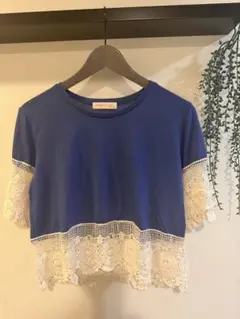 anap mimpi 半袖 Tシャツ レース切り替え ネイビーのサムネイル