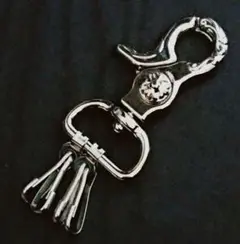 真鍮素材 シルバー色 カラビナ キーフック キーホルダー 新品未使用