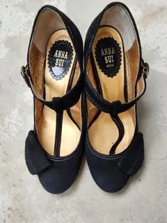 ANNA SUI　アナスイ　スエードパンプス　ユーズド　黒　24cmのサムネイル