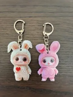 【新品未使用】うさぎデザイン アクリルキーホルダーセット