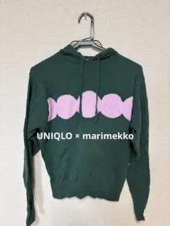 UNIQLO × marimekko ニットパーカー XS グリーンピンクドット