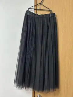 ブラック チュール　ロングスカート M