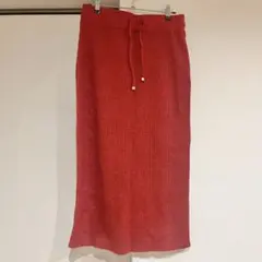 チャオパニック　リブタイトスカート　リブスカート　赤　ニットスカート