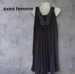 axes femme ビジュー付きノースリーブドレス ブラックのサムネイル
