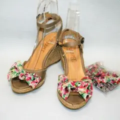 新品★丸井購入・Bettyウッジソール ２WAYサンダル 取り外しリボン付き