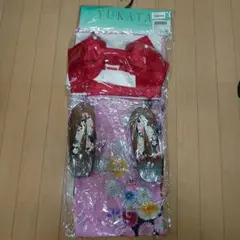 新品未使用Ditaピンク浴衣・赤帯・下駄セット フリーサイズ