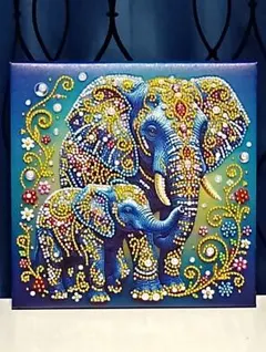 象の親子 置物 壁飾り