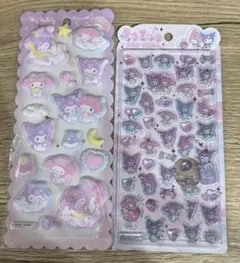 うるちゅるポップシール　マイメロディ&クロミ　マシュマロシール　マイメロ　クロミ