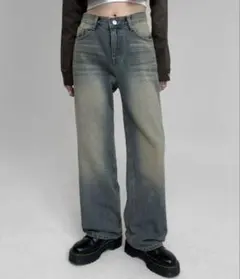 BLACKUP ペストワイドデニムパンツ