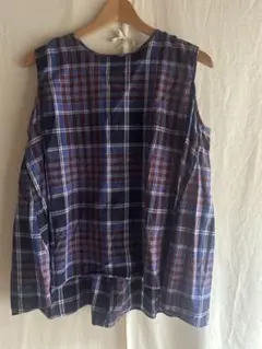 チェック柄 ノースリーブシャツ XL