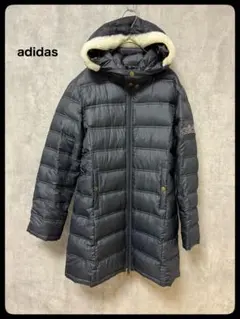# adidas アディダス　ダウンジャケット フード付き　アウター　国旗タグ